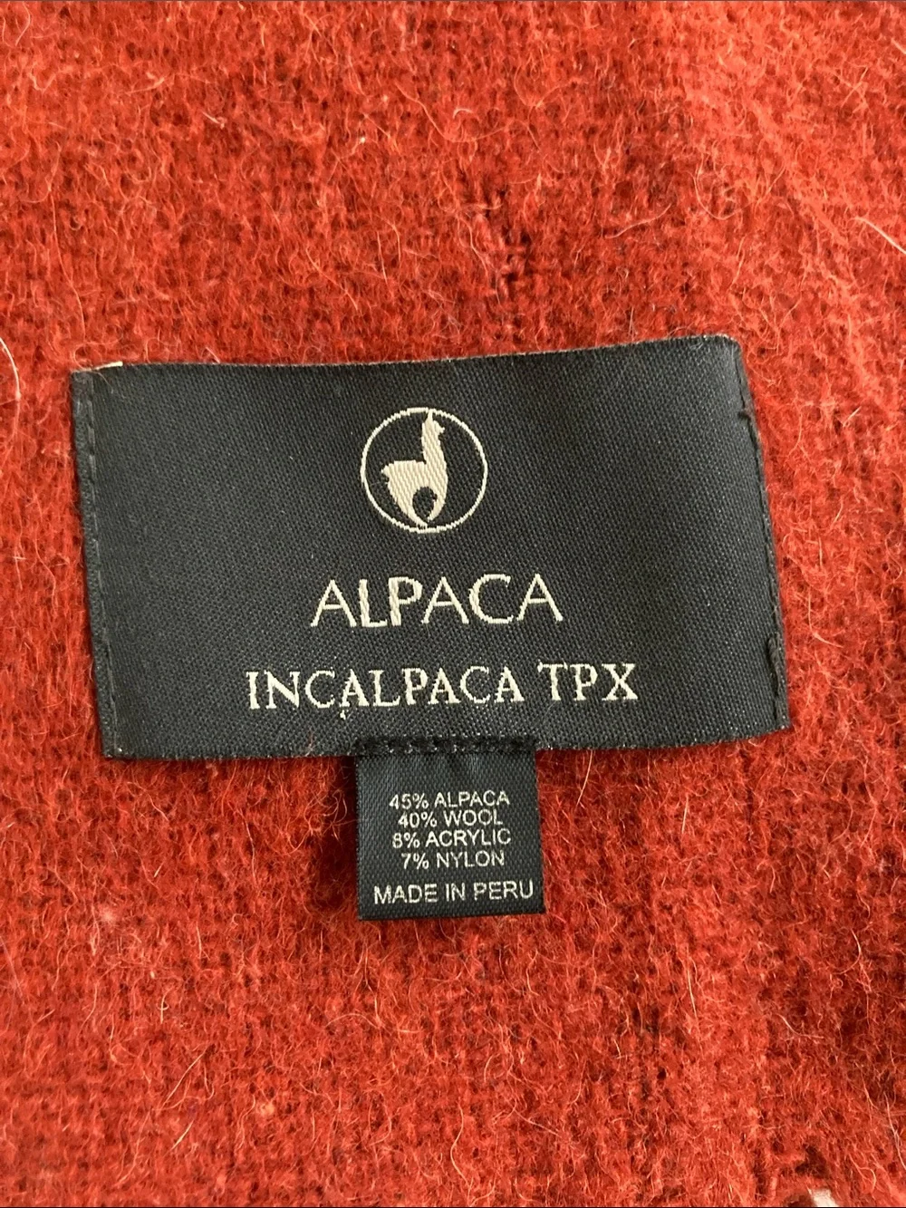Incalpaca TPX Alpaca Wool Blend Maroon Rust Red Throw Blanket